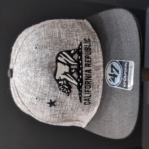 '47 Brand Gray California Republic Flat Bill, Snapback Hat. - Picture 2 of 8